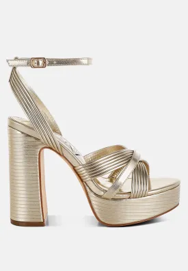 Socialite Metallic Ankle Strap Heel Sandals