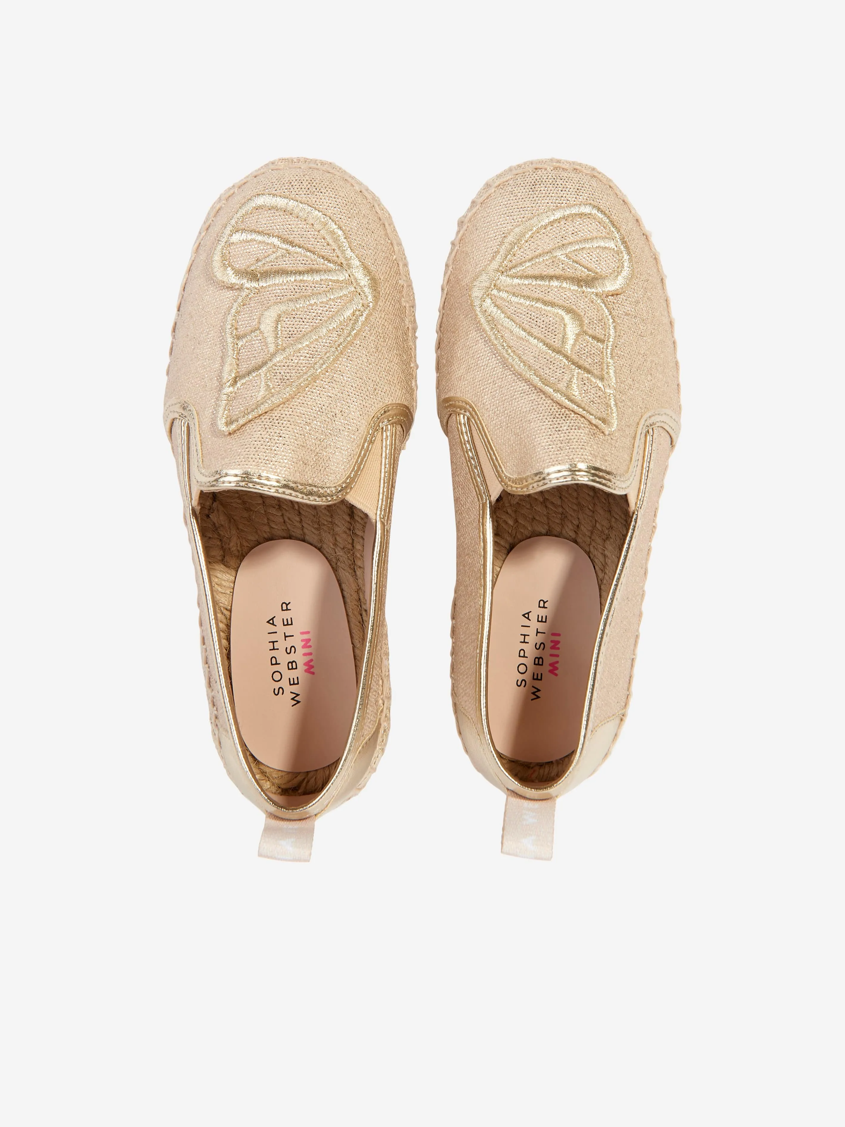 Sophia Webster Girls Butterfly Espadrilles in Gold