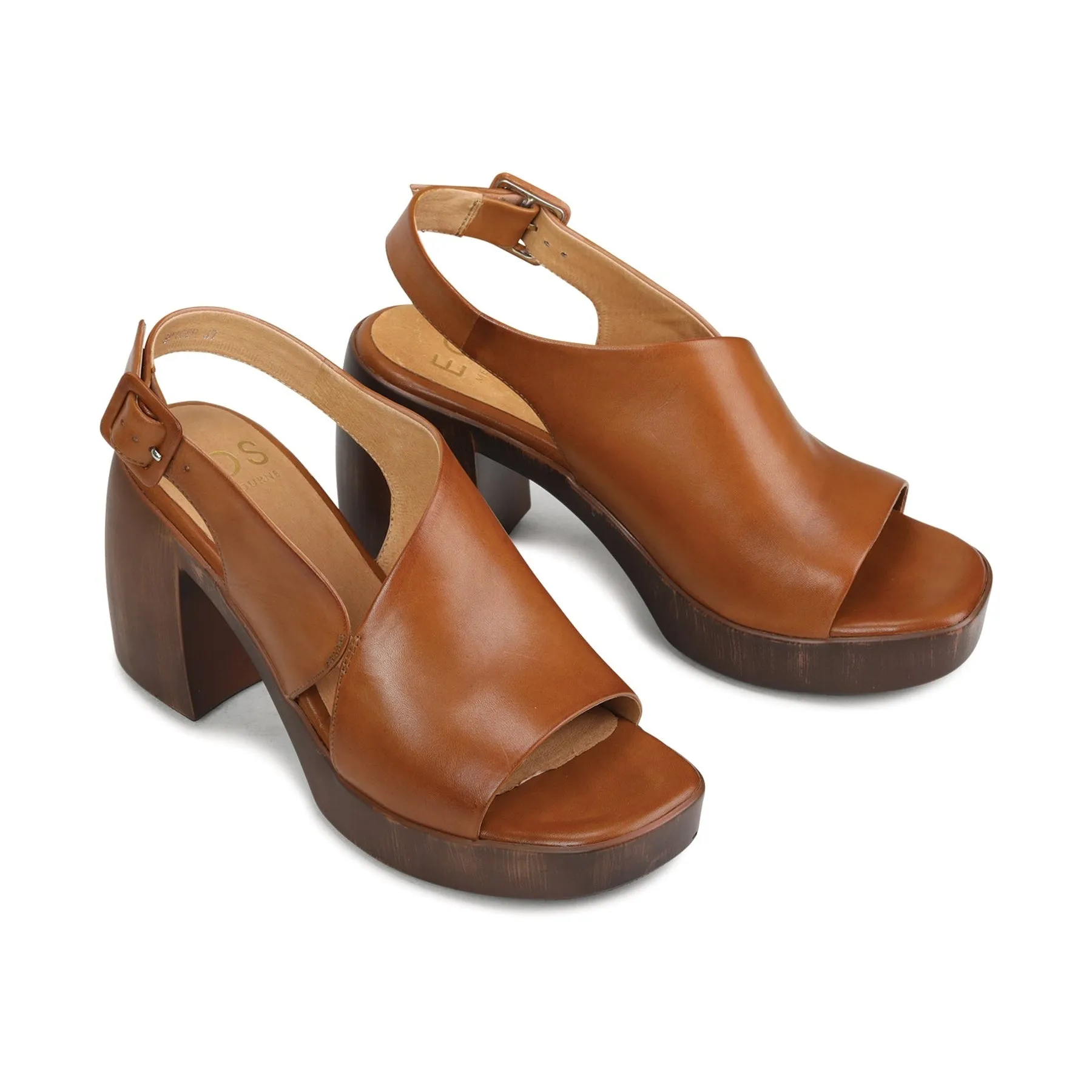 SPICER  LEATHER BLOCK HEEL SANDALS