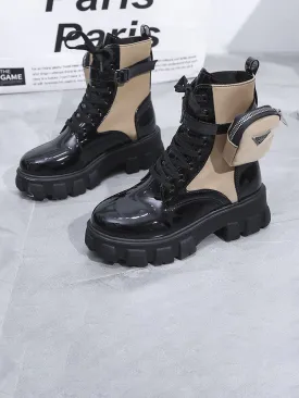 Suave Contrast Combat Boots