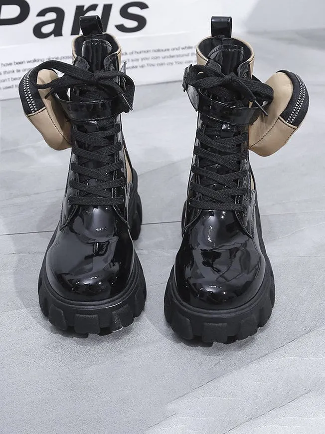 Suave Contrast Combat Boots