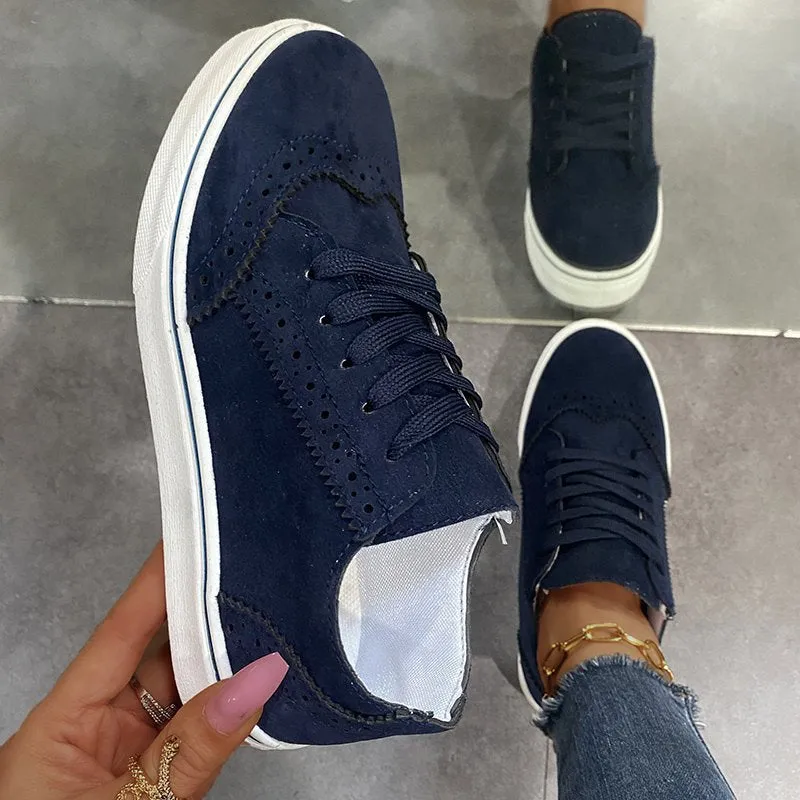 Summer flat lace up walking sneakers casual shoes for women