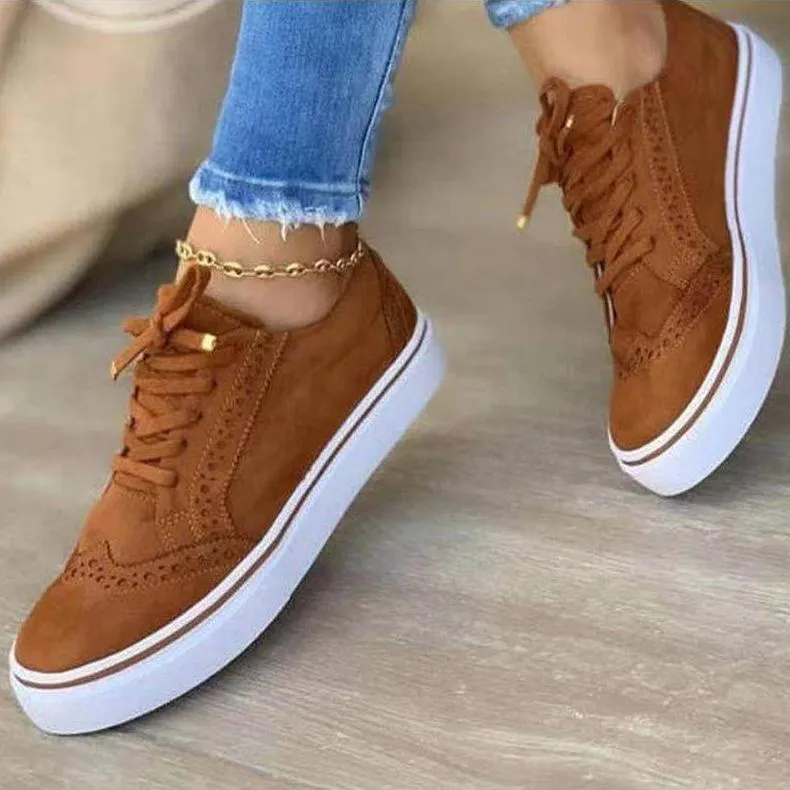 Summer flat lace up walking sneakers casual shoes for women