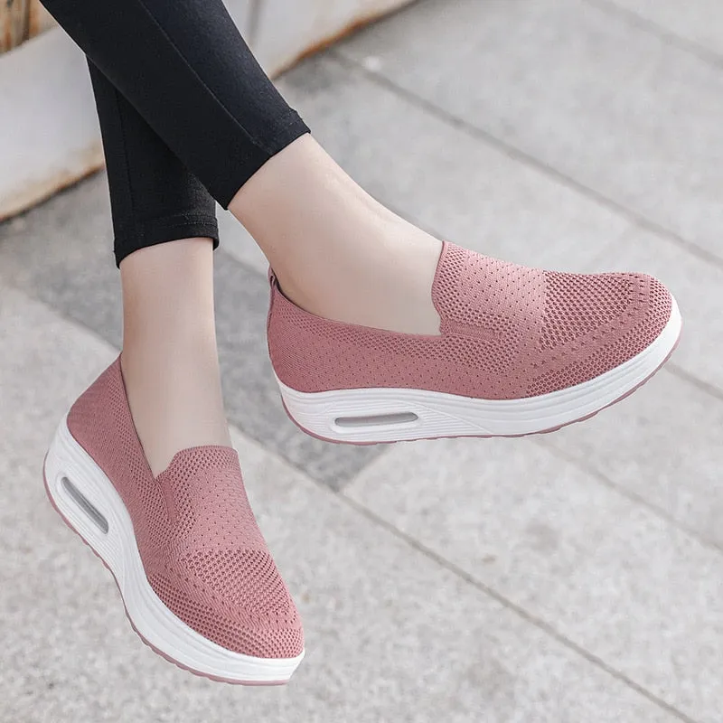 Tennis Female Orthopedic Sneakers Vulcanized Shoes for Women Mesh Breathable Platform Slip-On