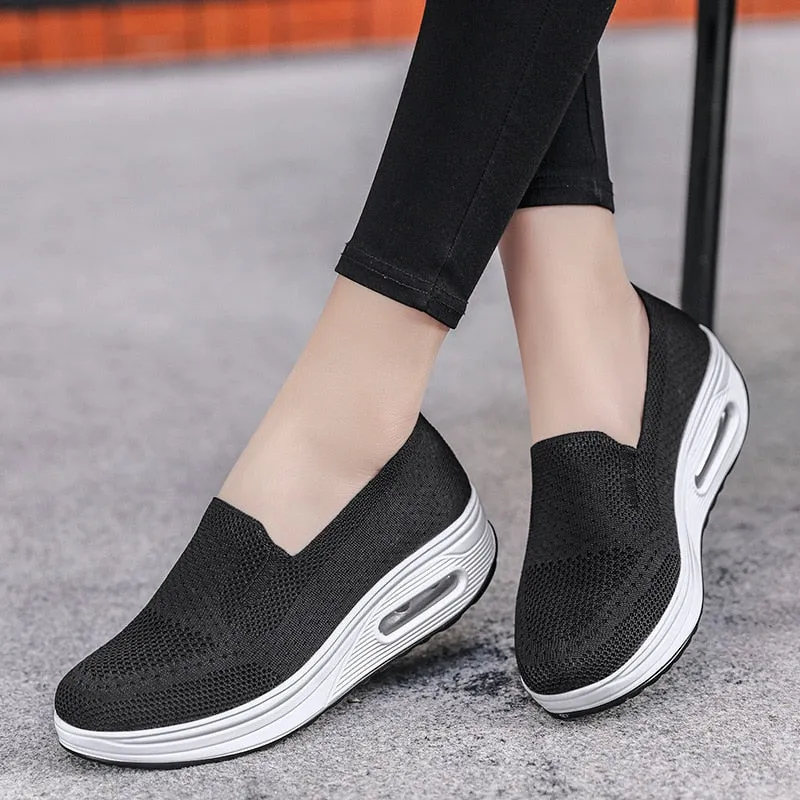 Tennis Female Orthopedic Sneakers Vulcanized Shoes for Women Mesh Breathable Platform Slip-On