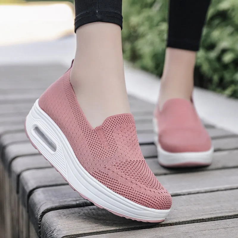 Tennis Female Orthopedic Sneakers Vulcanized Shoes for Women Mesh Breathable Platform Slip-On