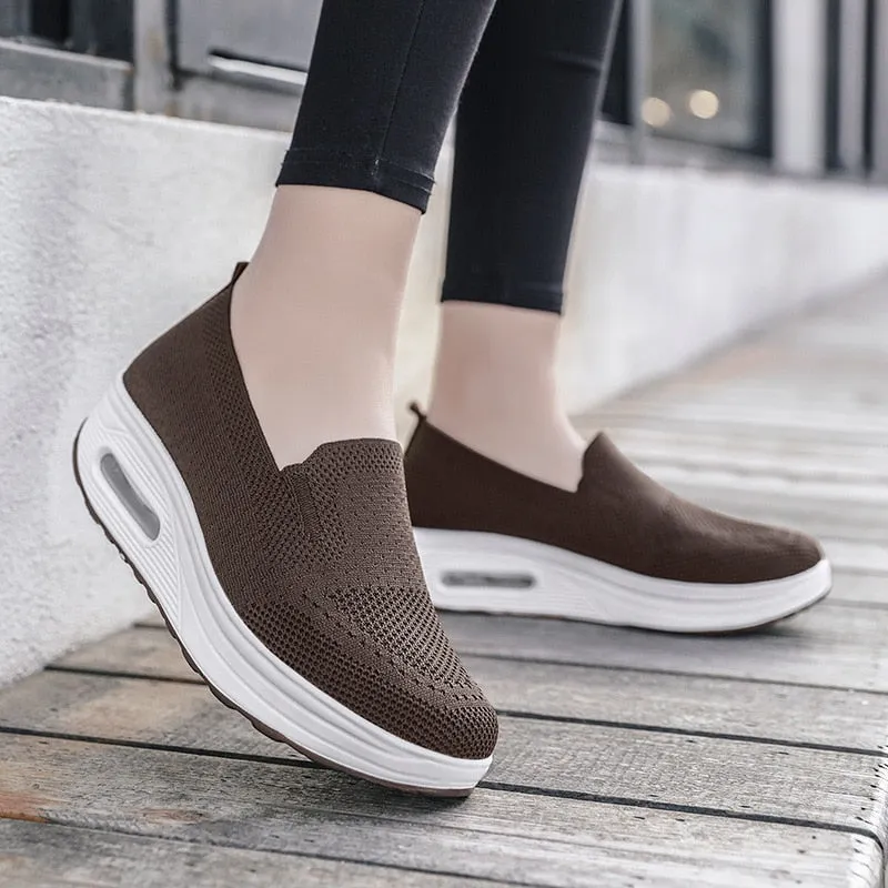 Tennis Female Orthopedic Sneakers Vulcanized Shoes for Women Mesh Breathable Platform Slip-On