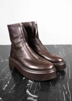 The Row Zipped 1 Leather Combat Boots