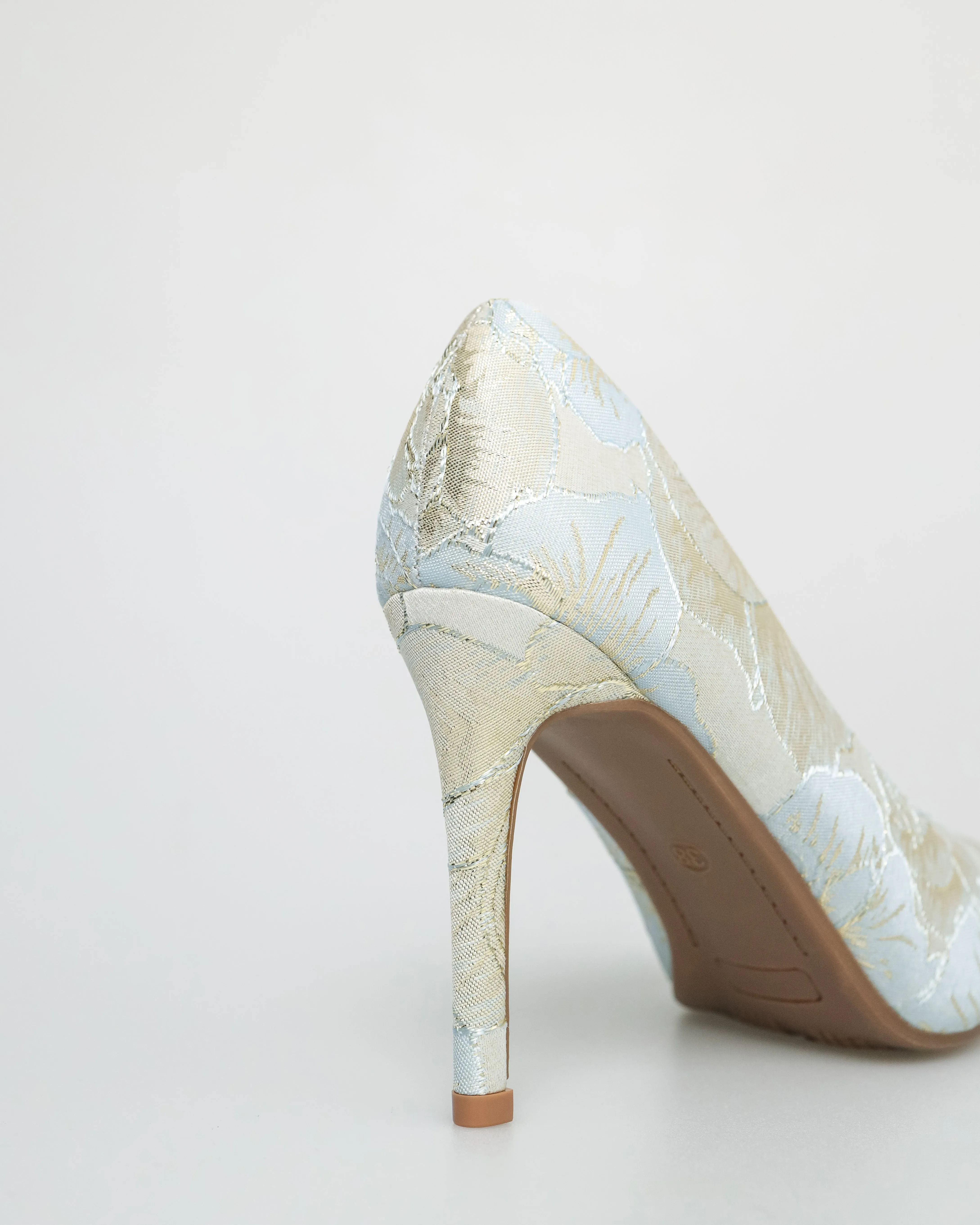 Tomaz NN340 Ladies Flower Patterned High Heels (Light Blue)