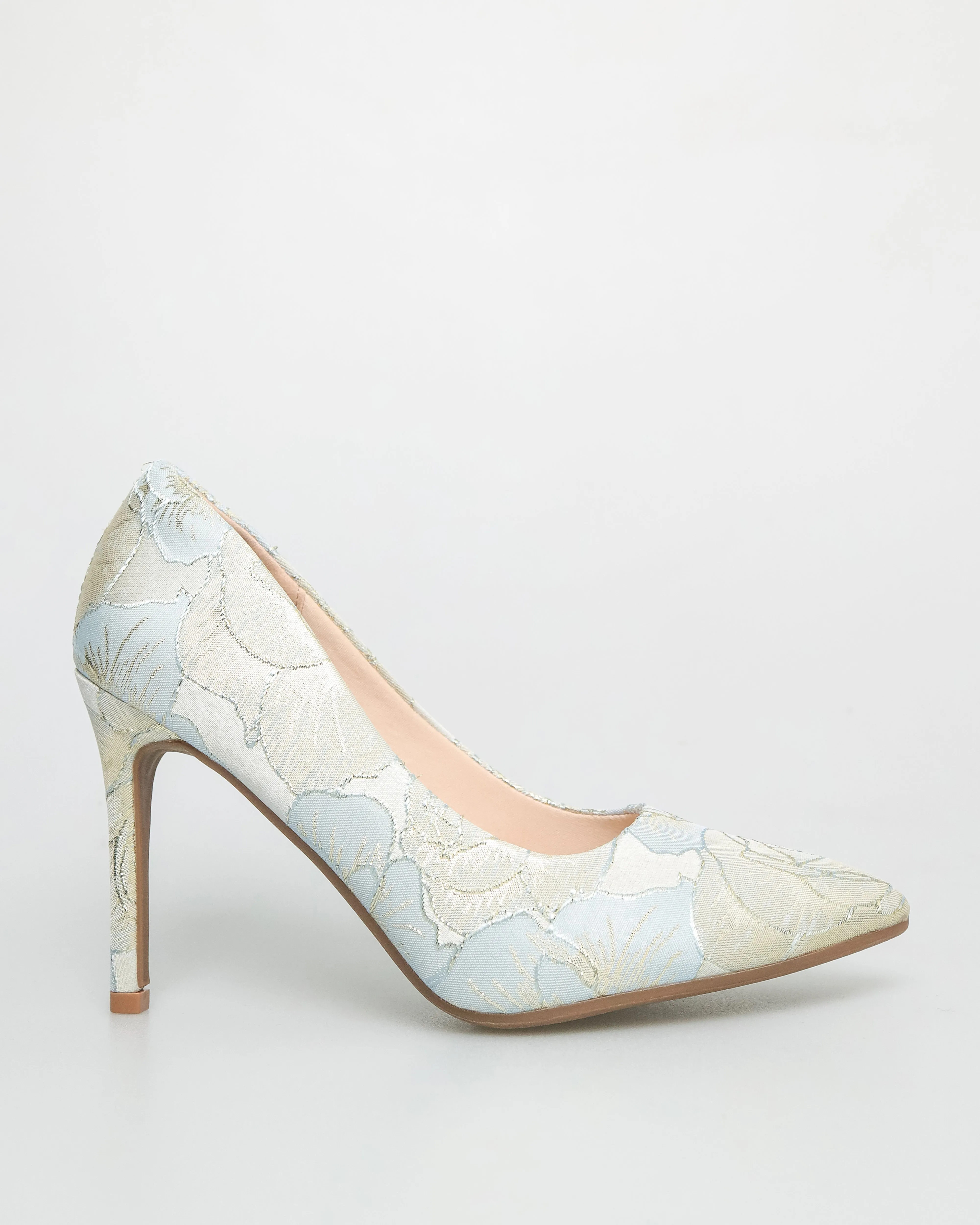 Tomaz NN340 Ladies Flower Patterned High Heels (Light Blue)