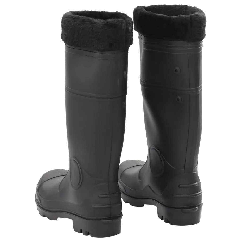 vidaXL Rian Boots with Removable Socks Black Size 39 PVC