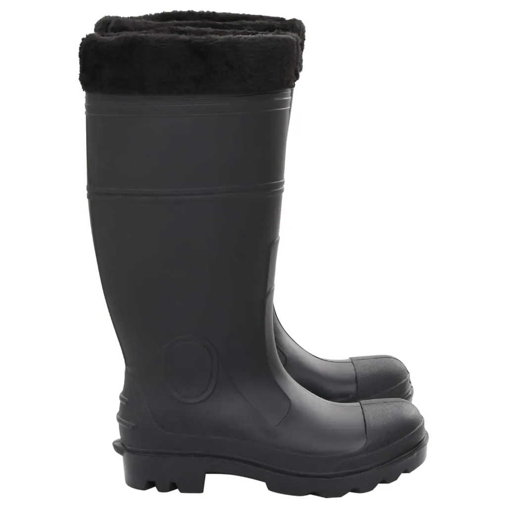 vidaXL Rian Boots with Removable Socks Black Size 39 PVC