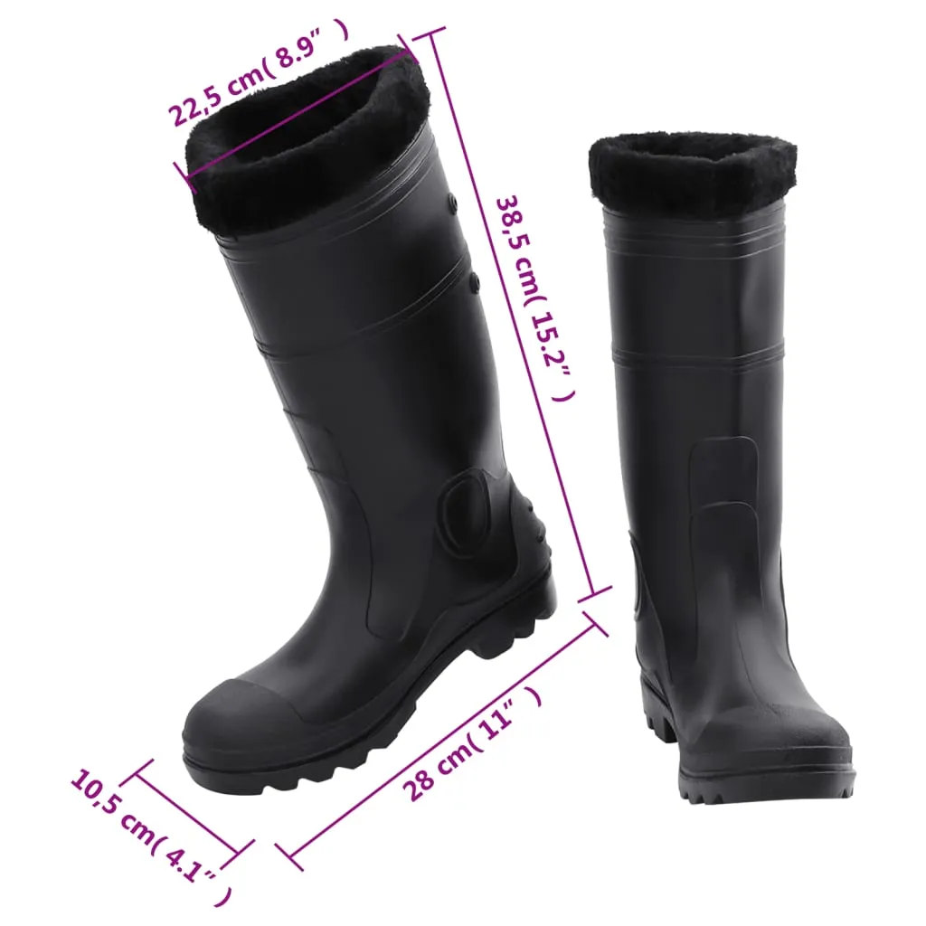 vidaXL Rian Boots with Removable Socks Black Size 41 PVC