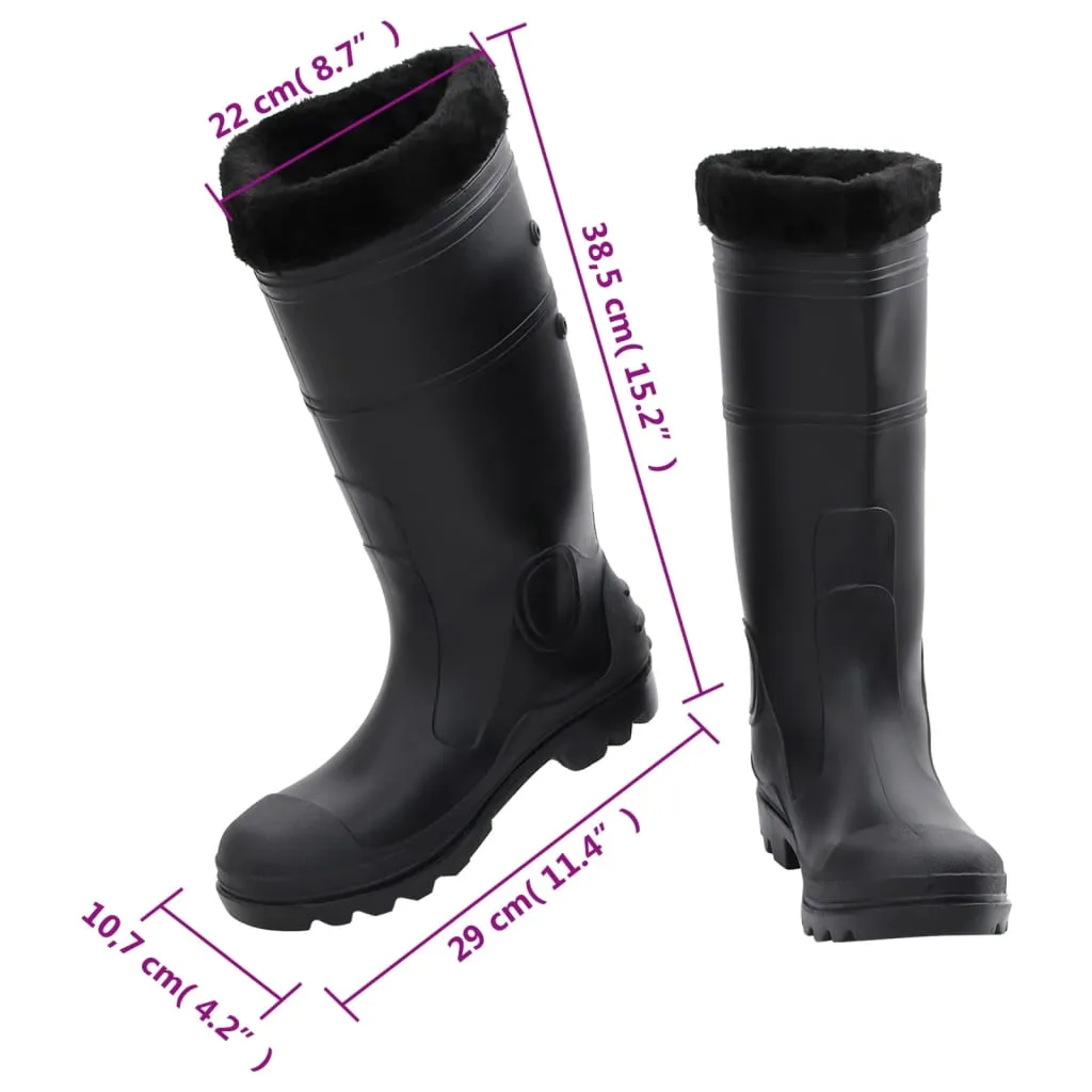 vidaXL Rian Boots with Removable Socks Black Size 42 PVC