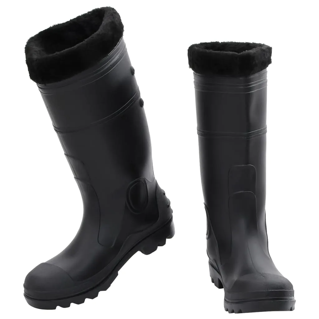 vidaXL Rian Boots with Removable Socks Black Size 42 PVC