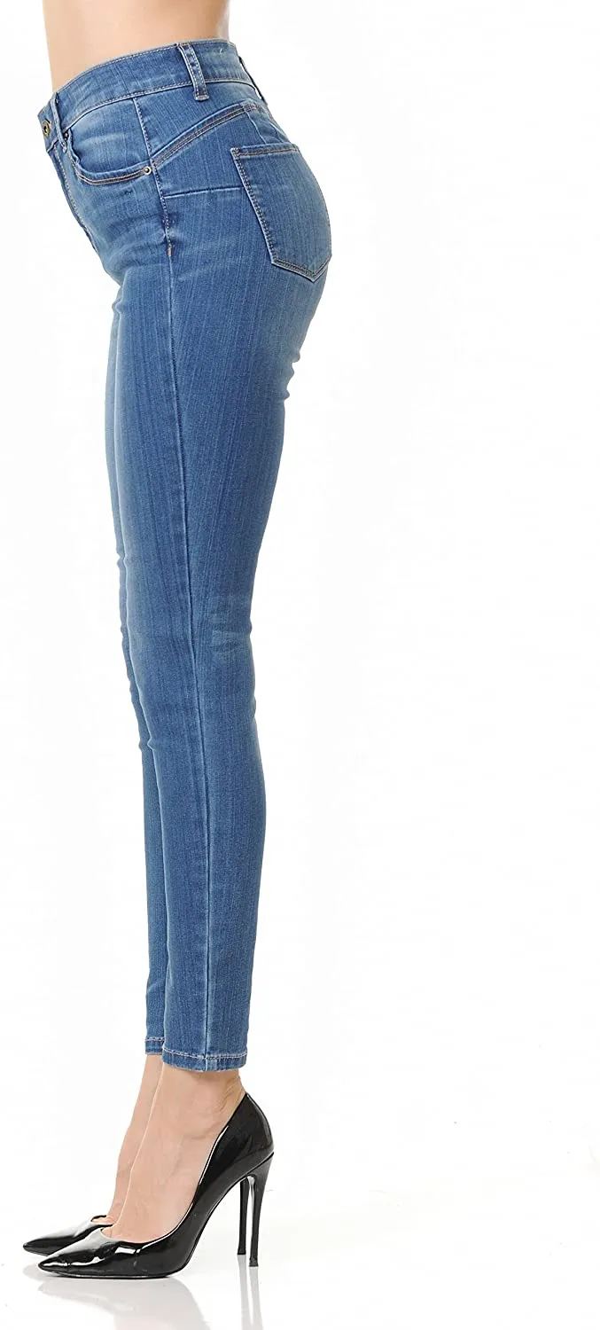 Wax Jean Denim Women's Push-Up High-Rise Skinny Jean in Fine Cotton Denim