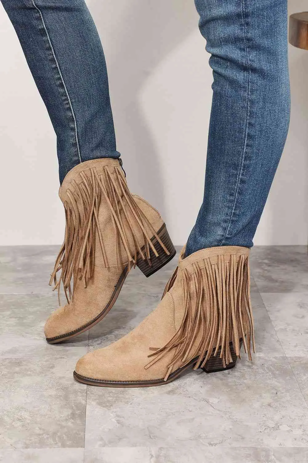 Women's Fringe Cowboy Western Ankle Boots