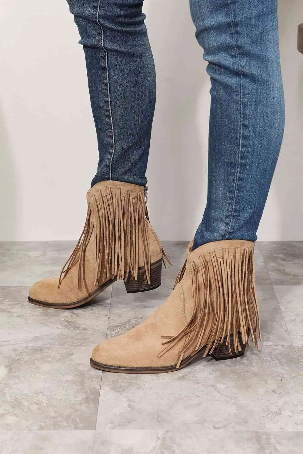 Women's Fringe Cowboy Western Ankle Boots