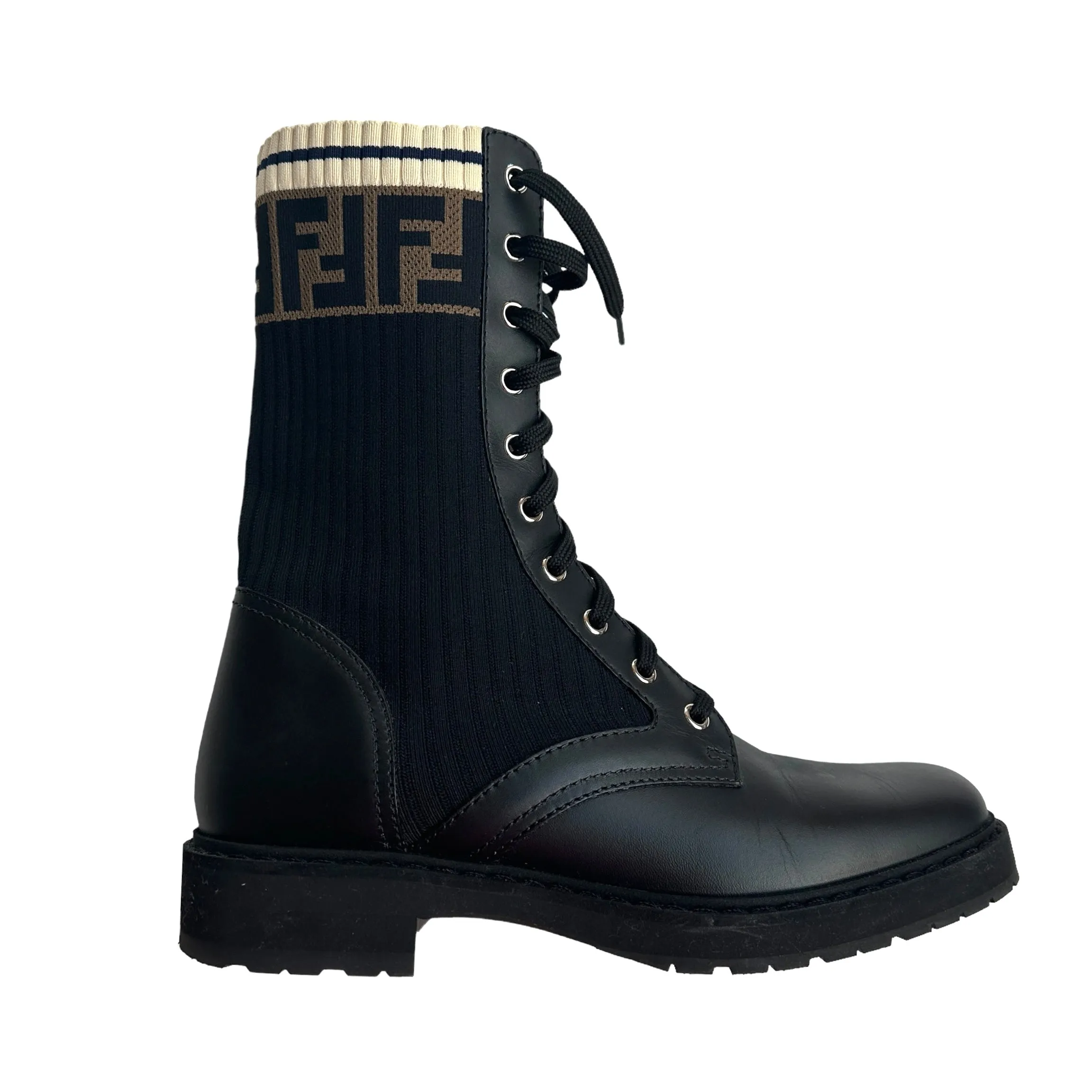 Zucca Logo Printed Combat Boots - 10